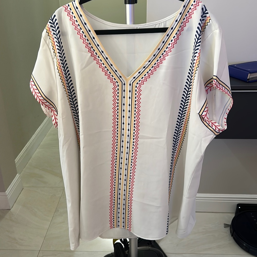 White printed blouse